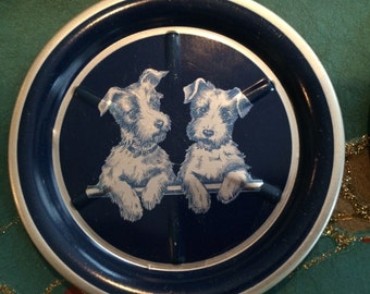 Vintage Metal Coasters Set of Six