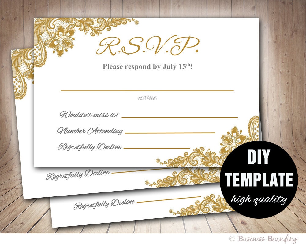 Wedding Rsvp Postcard Template Free