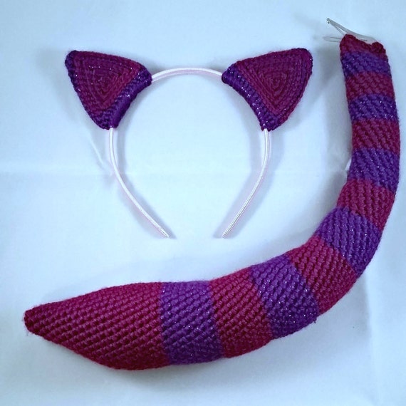 Cat Ears and Tail Whimsical Crochet Animal Costume