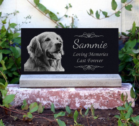 Pet Memorial Stone Customized Grave Marker with Base Stand