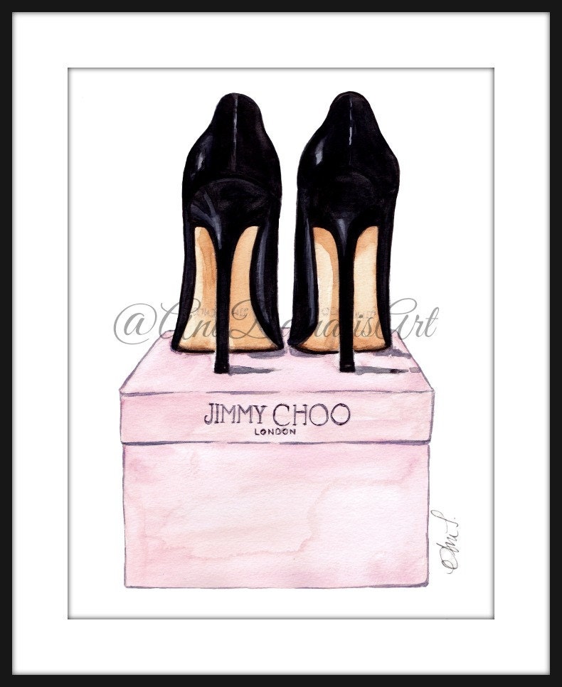 Watercolor Shoes 8x10 Art Print Illustration by AnaDamarisArt