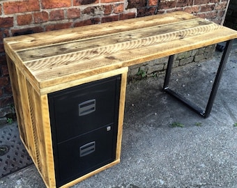 Chic Reclaimed Wood Office Desk reclaimed wood office desk Industrial Chic Reclaimed Custom Office Desk With Drawers Filing Cabinet Bar Cafe Restaurant Tables Chic Reclaimed Wood Office Desk l shaped desk reclaimed wood desk wood and steel desk industrial desk Industrial Chic Reclaimed Custom Office Desk With Drawers Filing Cabinet Bar Cafe Restaurant Tables