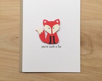 You're Such A Fox Card, Funny Anniverary Card, Cute Birthday Card, Wife Birthday Card, Husband Card, Boyfriend Anniversary Card