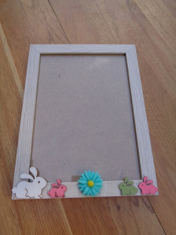 Bunny Rabbit wooden stand up Picture frame