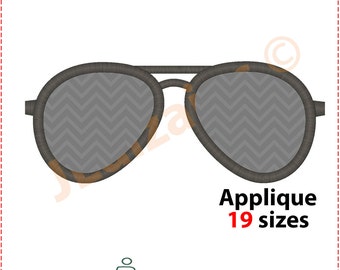 Sunglasses Applique Design. Sunglasses embroidery design. Aviator glasses embroidery. Aviator glasses applique. Machine embroidery design.