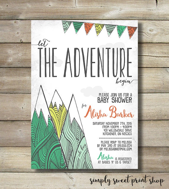 Adventure Themed Baby Shower Invitations 5