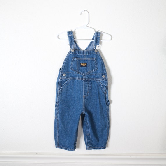 Vintage OSH KOSH B'Gosh Baby Overalls | Bib Overalls Blue Jean Boys Girls Overalls Playsuit One Piece Baby Romper Vintage 80s Baby Jeans