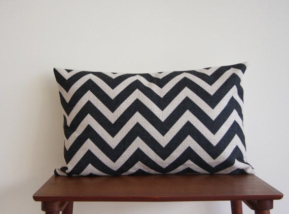 14 x 20 Decorative Pillow Cover Black Scandianvian by BeadandReel