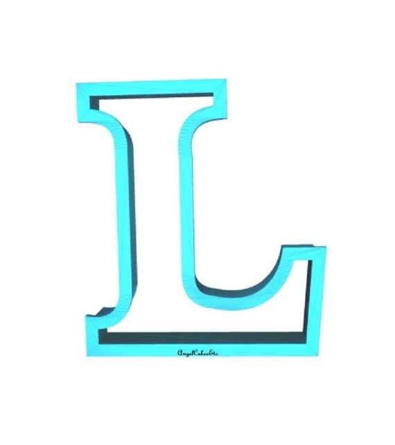 Letter L Cookie Cutter by angelcakesetc2 on Etsy