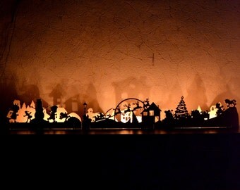 Christmas decorations, wooden candlestick, fireplace decor, Light decoration, Christmas town Nativity Nutcracker