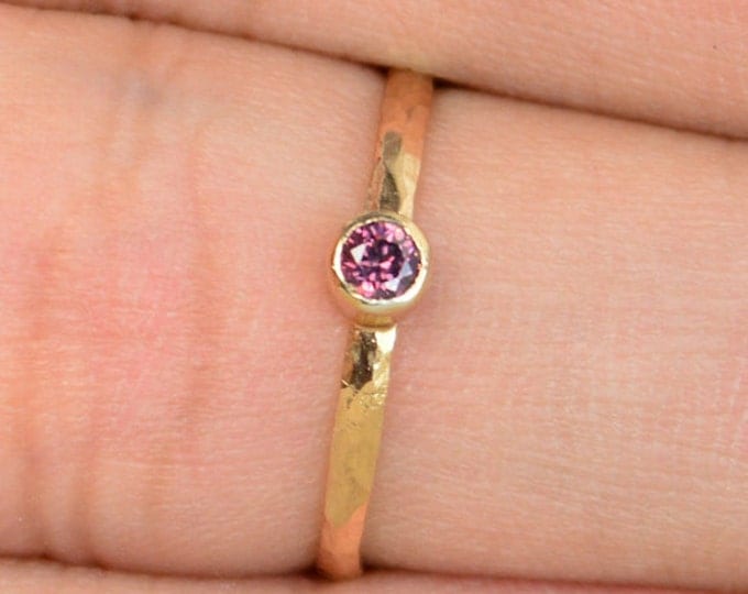 Classic Rose Gold Filled Alexandrite Ring, solitaire, solitaire ring, rose gold filled, June Birthstone, Mothers Ring, gold band, band