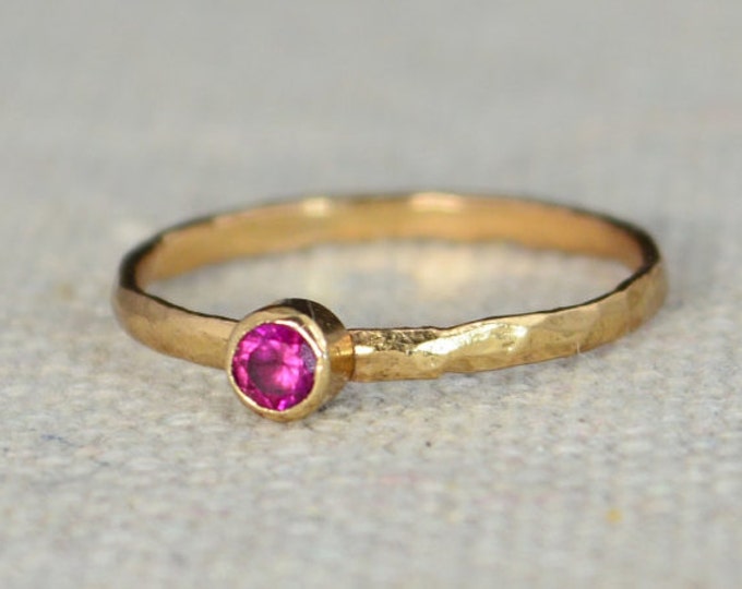 Classic 14k Rose Gold Filled Birthstone Ring, Gold solitaire, solitaire ring, 14k Rose gold filled, Birthstone, Mothers Ring, Rose Gold Band