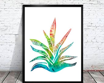 Succulent Plant 2 Watercolor Print, Succulent Plant art, Home Decor, Flower watercolor, Botanical art, Flower art, cactus art, kitchen decor