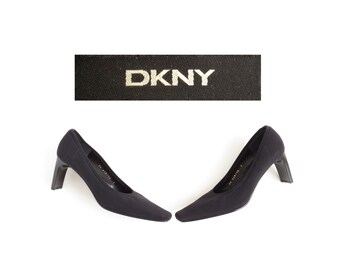 DKNY Shoes Donna Karan Shoe 90s Minimalist Shoe Black 90s Shoe 90s Pumps Neoprene Fabric Shoe Womens Shoe Size US 8-8.5, Eu 39.5-39, Uk 6
