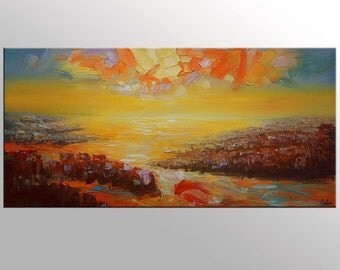 Oil Painting, Canvas Art, Original Art, Large Art, Abstract Landscape Painting, Wall Art, Abstract Art, Contemporary Art, Abstract Painting