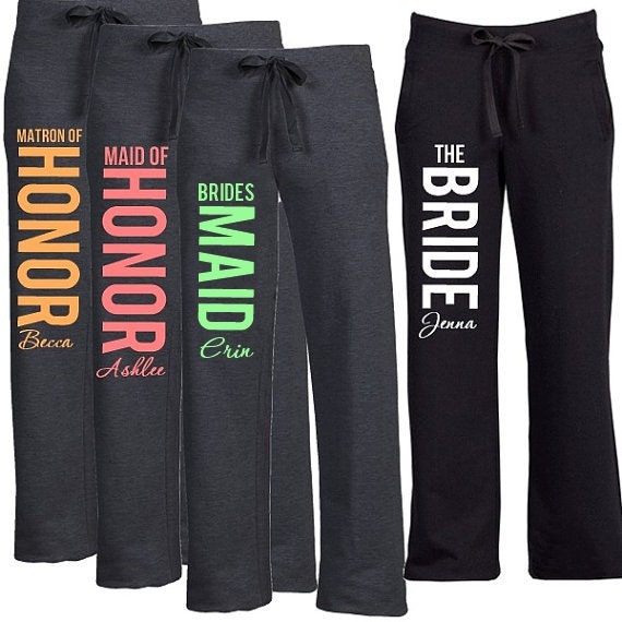 Fleece Boyfriend Sweatpant with First Name for the Bridal
