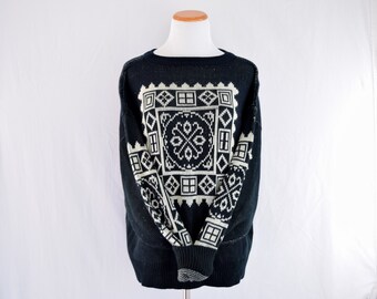 Items similar to Vintage Nordic Sweater Size L Oregon Trail on Etsy