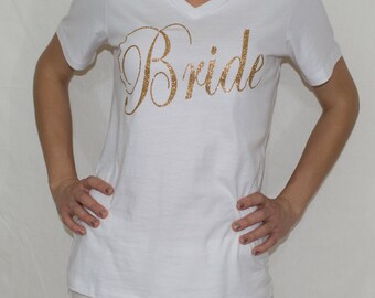 Bride shirt, bachelorette set shirt, bridal shower shirts, wedding day shirt, glitter bride, gift for bride, bride to be, bridal gift