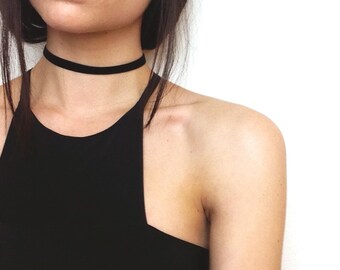 Thin Black Velvet Choker- SALE!