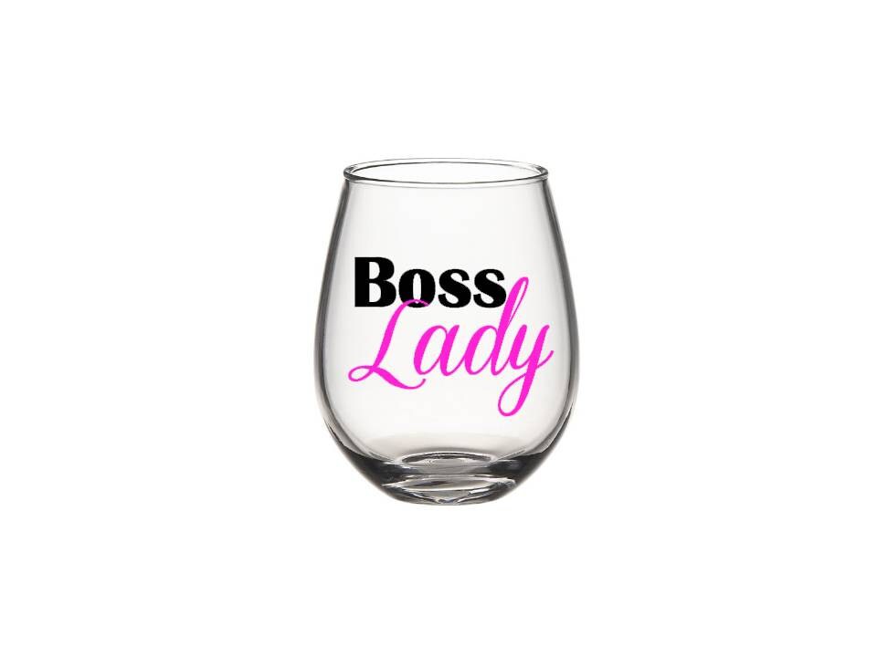 Boss Lady Wine Glass Stemless Wine Glass Birthday wine