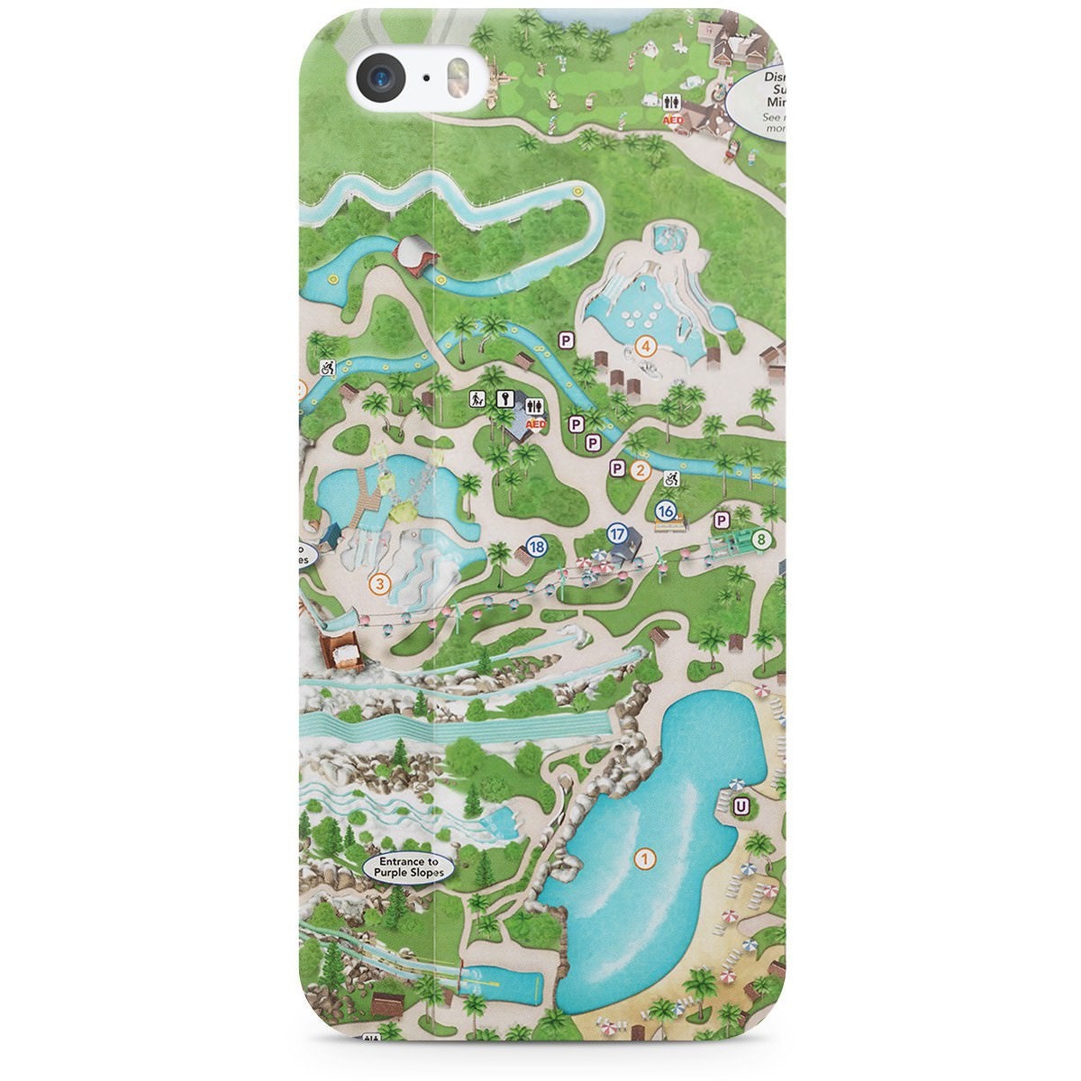 Blizzard Beach Map Disney World Phone Case for iPhone