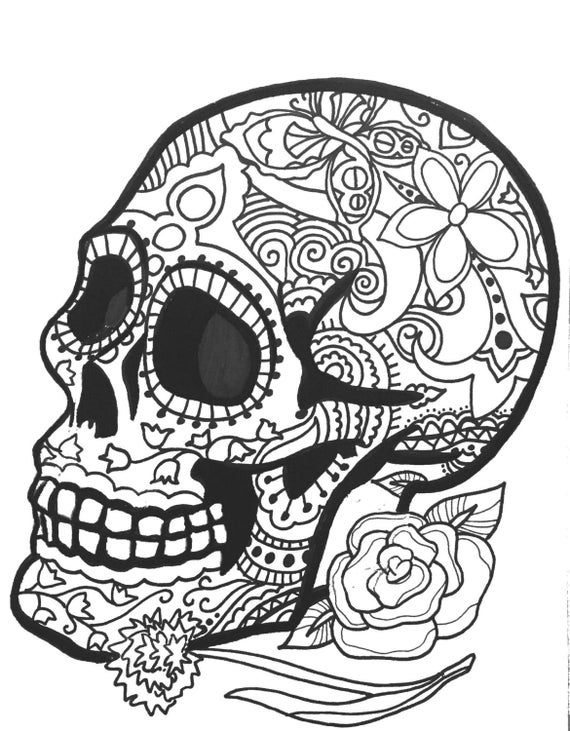 10 MORE Sugar Skull Day of the Dead Original Art Coloring Book