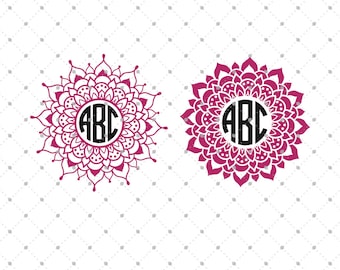 Mandala Monogram Frame SVG Cut Files, Mandala SVG Cut Files for Cricut, Silhouette and other Vinyl Cutters, svg files