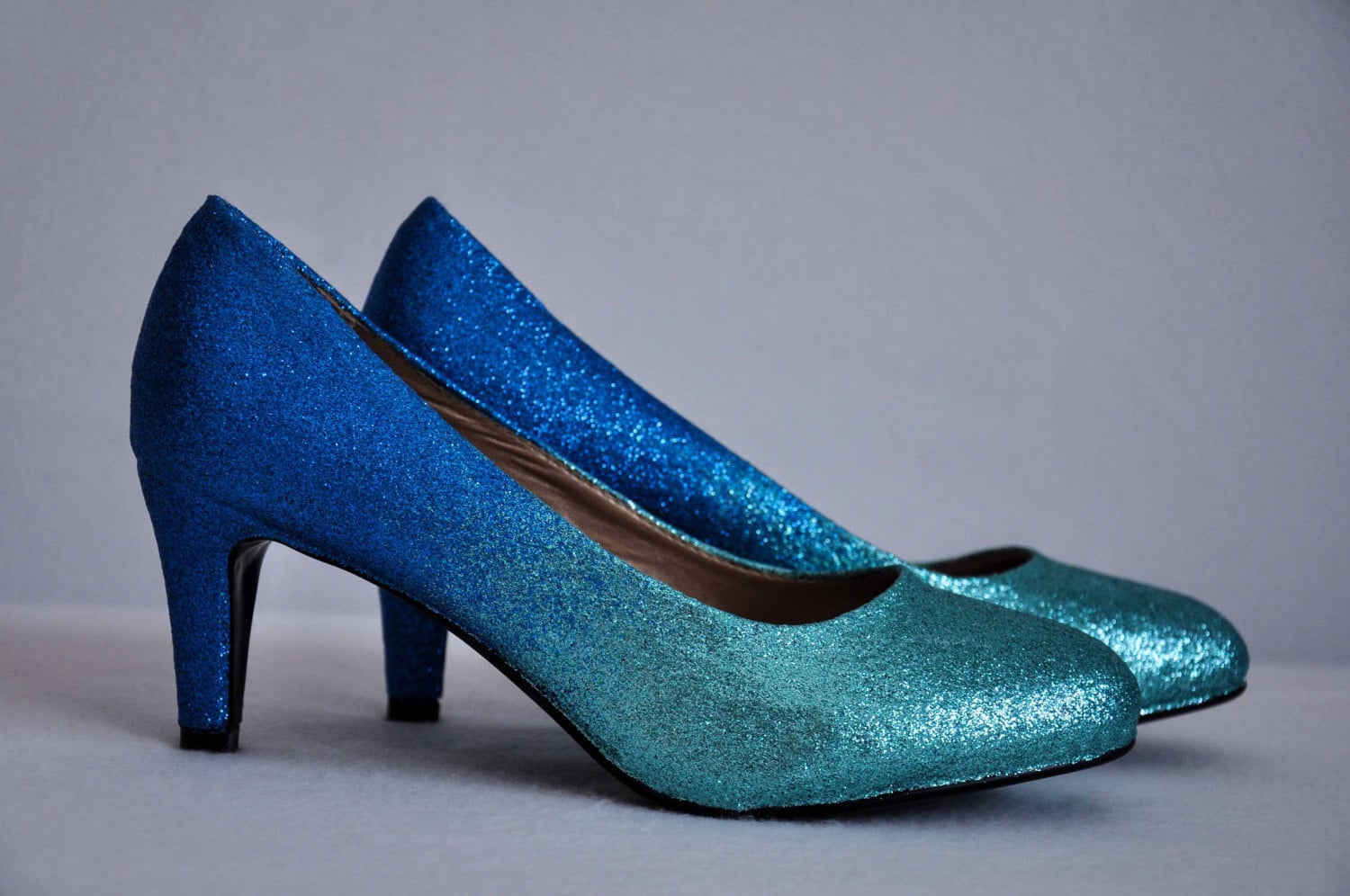 Low heels wedding low heels ombre shoes turquoise shoes blue