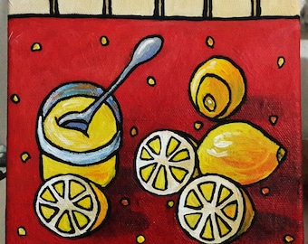 Lemon painting | Etsy