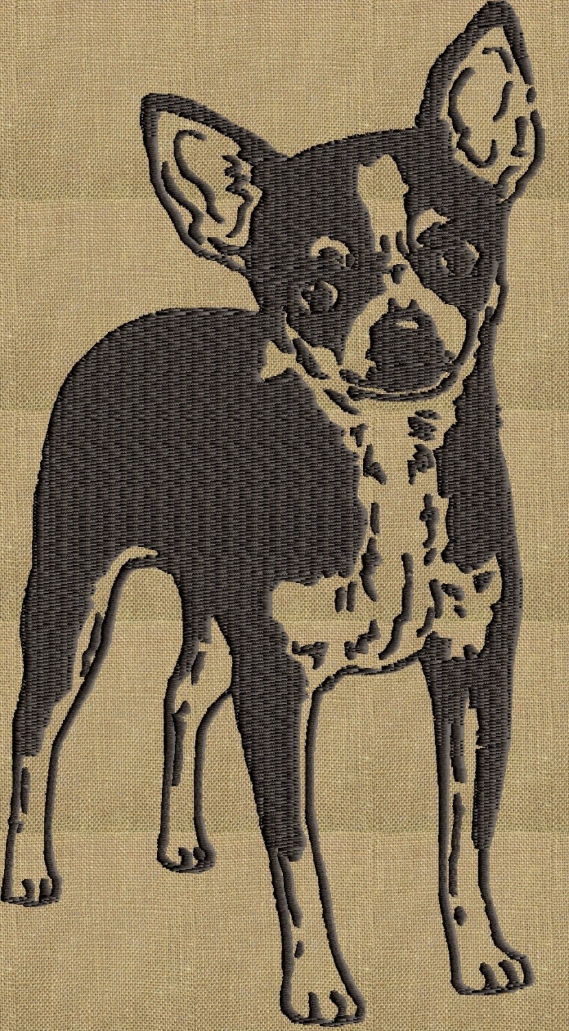 Chihuahua dog embroidery design file instant download 2