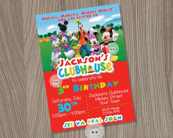 Mickey Mouse Clubhouse Invitation, Mickey Mouse Birthday Invitation, Mickey Mouse Clubhouse Party, Mickey Mouse, Mickey Clubhouse Invitation