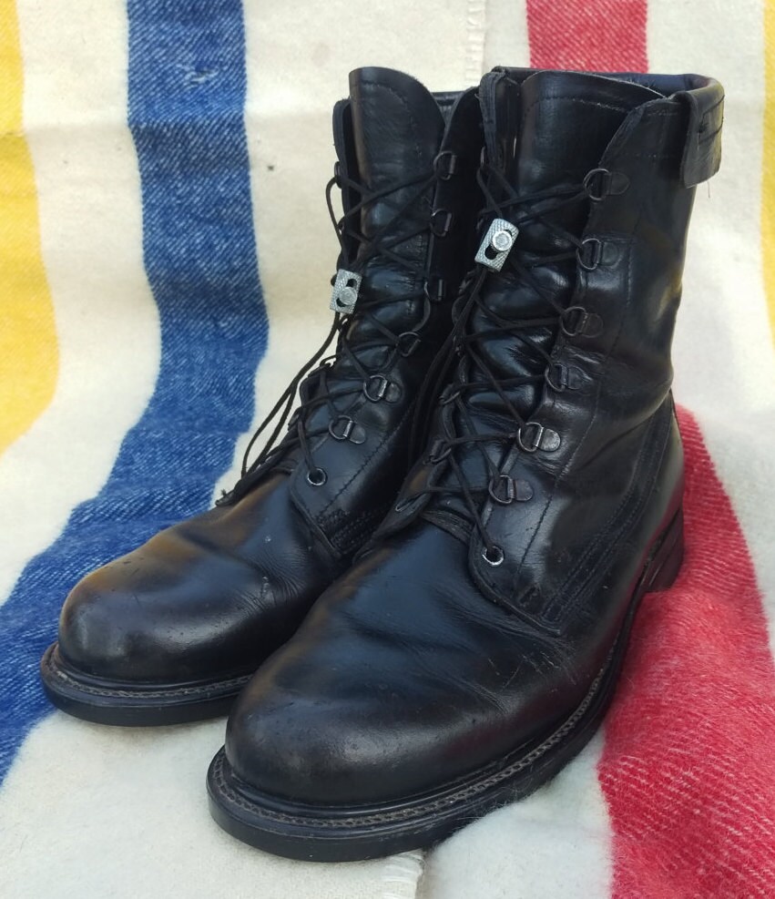 Vintage Men’s 10 ‘H.H. Brown’ US Military Combat Boots Black Leather ...