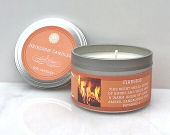 Sandalwood Patchouli Scented Soy Candle - Fall Soy Candle - Clove Candle - Winter Soy Candle - Essential Oil Candle - Fireside Candle