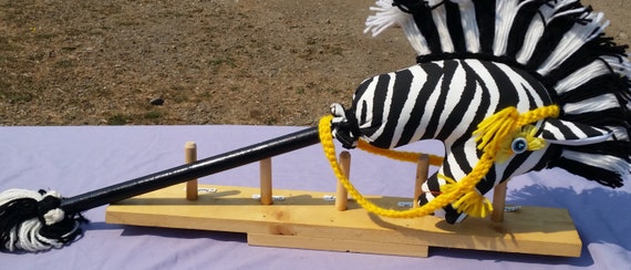 Hobby Horse Riding Zebra by ChildrenNFeatherFun on Etsy