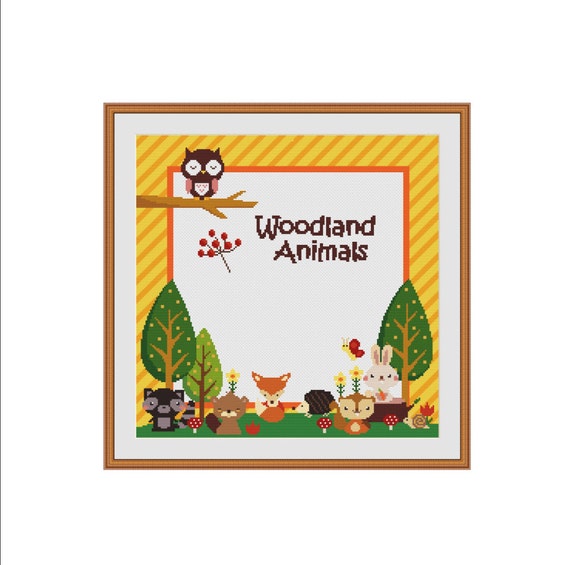 Woodland animals cross stitch Woodland animals nursery