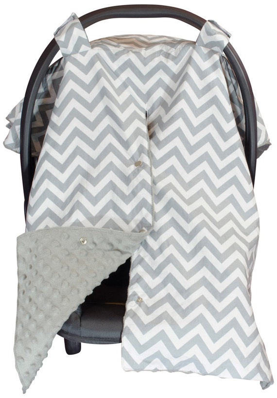 Carseat Canopy Cover with Peekaboo Opening Chevron by KidsNSuch