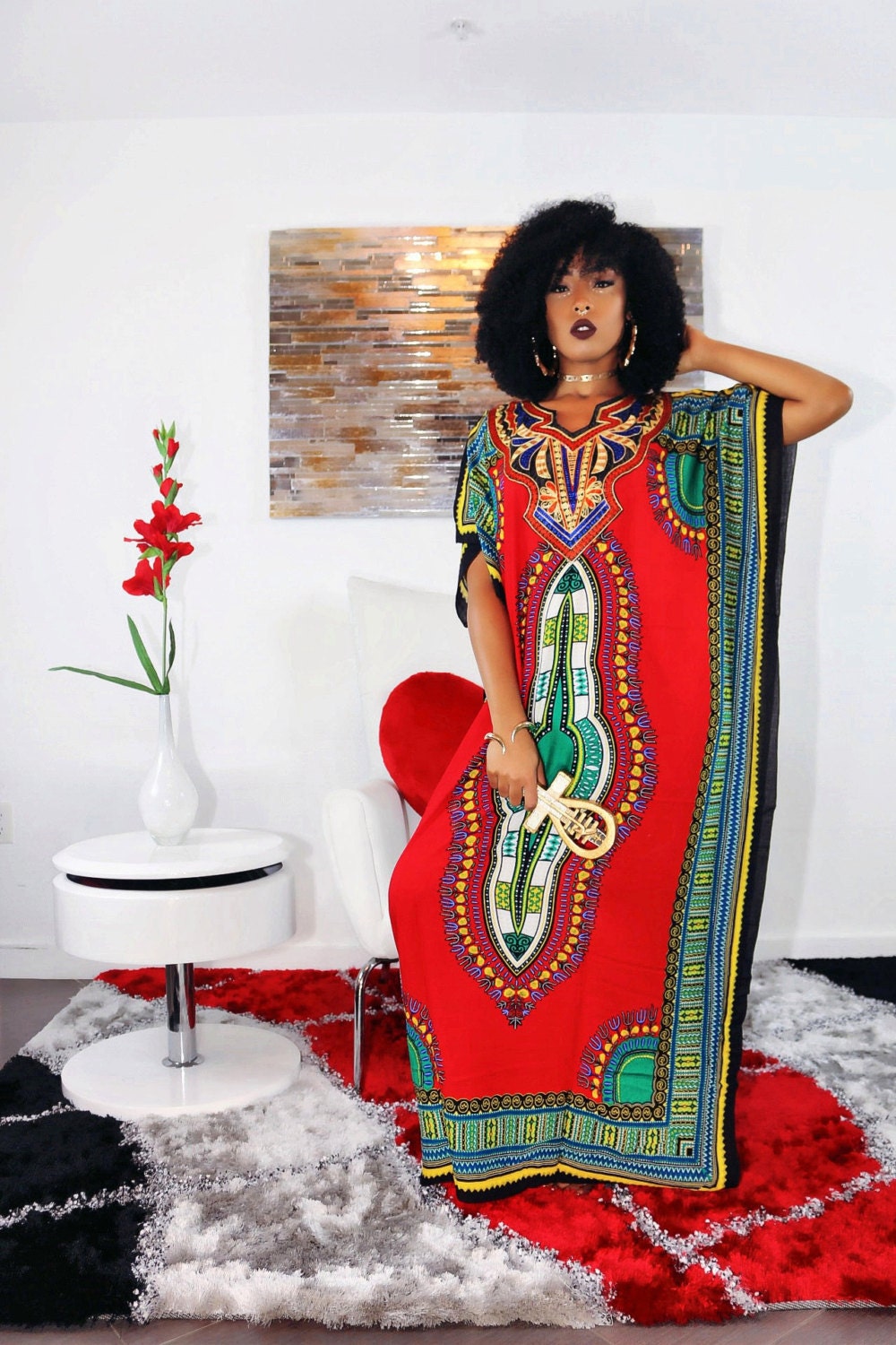 red and white dashiki