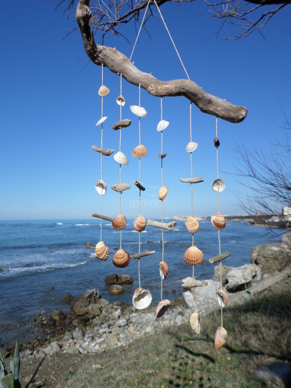 Acchiappasogni sonagli al vento legno di mare conchiglie di h2onde