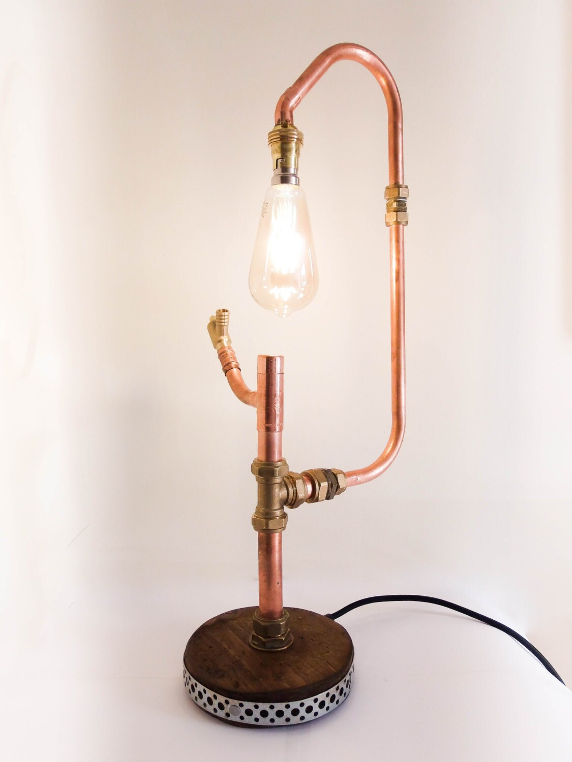 Copper Pipe Table Lamp Copper Table Light Industrial by CopperWick