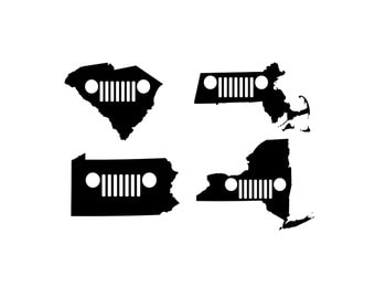 Jeep Grille State Decal