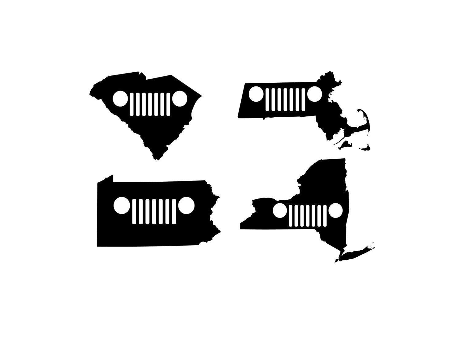 Jeep Grille State Decal