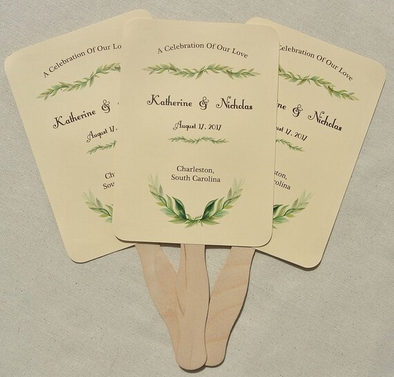 Wedding Fans | Wedding Fan | Hand Fans | Personalized Wedding Fans | Unique Wedding Fans | Wedding Favor Fans | Green Wedding Fans | Il_570xn