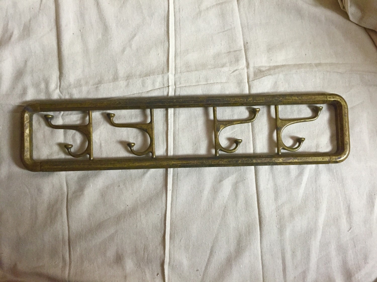 Vintage Brass Coat Rack adjustable hooks vintage by TroppoBella