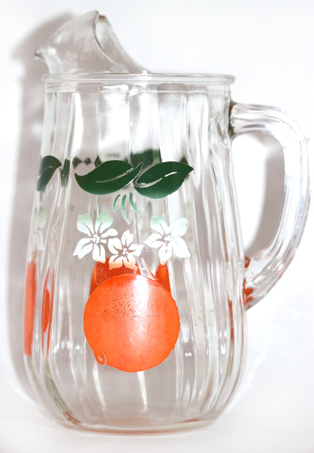 Glass Pitcher Vintage Juice Orange Small Haute Juice 5807