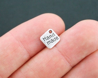 10 Hand Made Charms Antique Silver Tone - SC5071