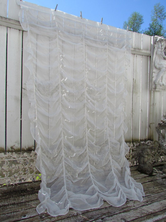 Austrian Sheer White Balloon Style Curtain