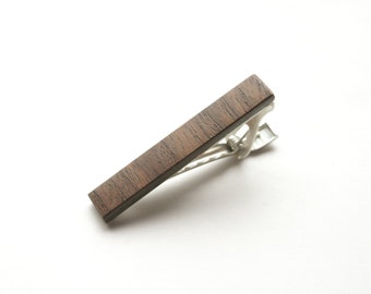 Wooden Tie Clip, Walnut, Tie Bar, Gifts for Him, Anniversary gift for husband, mens gift, gift for dad, valentines gift for him