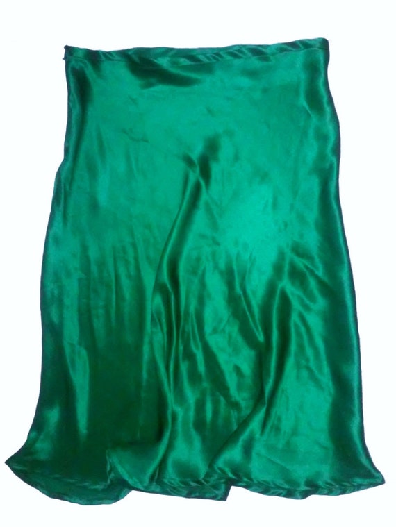 green bias skirt