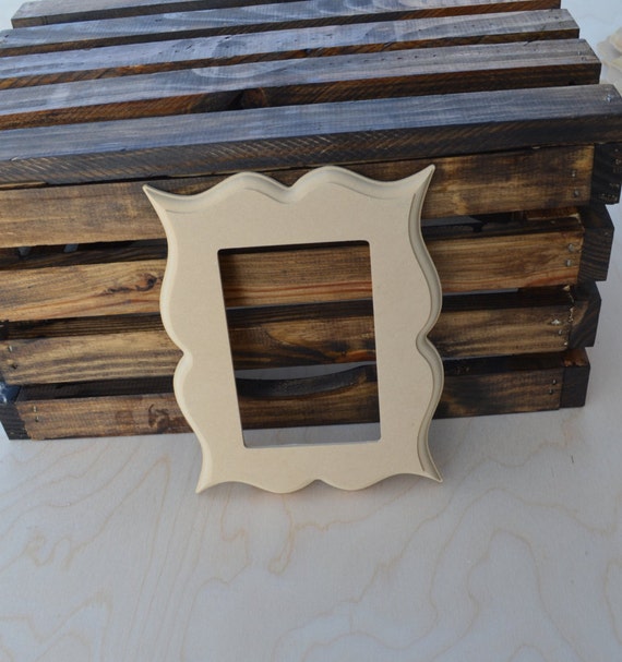 5x7 Unfinished Whimsical Picture Frame .. Wood Picture Frame