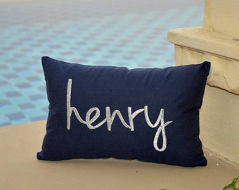 Custom Name Pillow 30% SALE Personalized Kids or Last Name Couple Wedding Love Anniversary Gift All Sizes with or without Insert